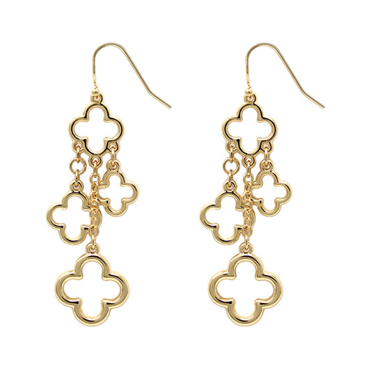 Gold Clover Dangle Earrings