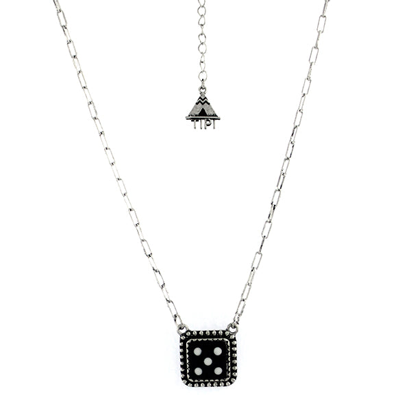Black Dice Pendant Necklace