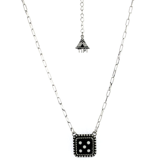 Black Dice Pendant Necklace