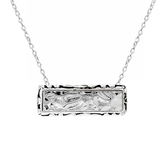 Silver Tailored Filigree Bar Necklace