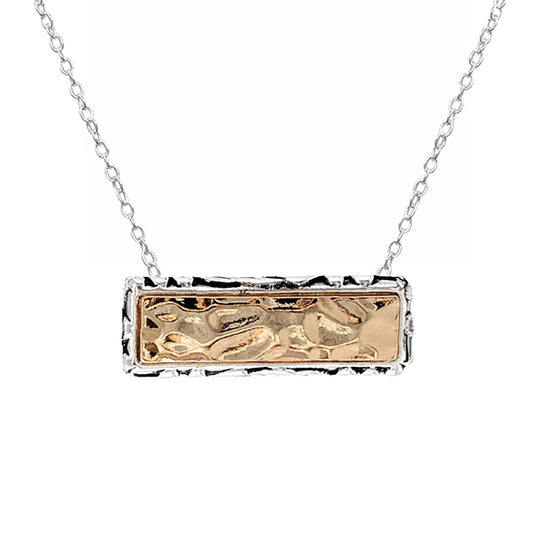 Gold Tailored Filigree Bar Necklace