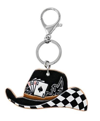 Checker Cowboy Hat Keychain