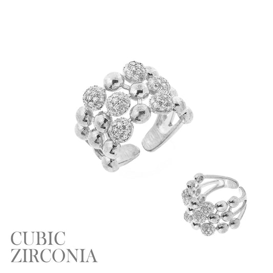 Bubble & CZ Cluster Ring