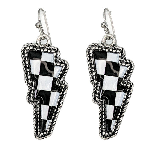 Checkered Bolt Earrings