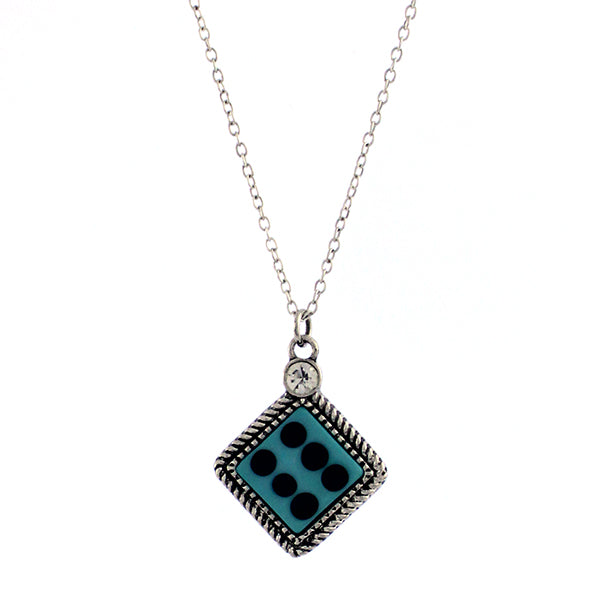 Turquoise Dice Pendant