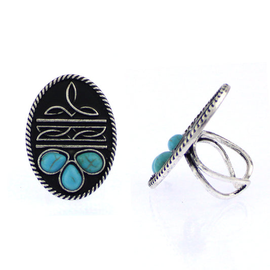 Turquoise Boot Stitch Ring