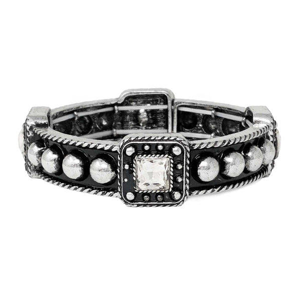 Bubble Bead & Rhinestone Rope Stretch Bracelet
