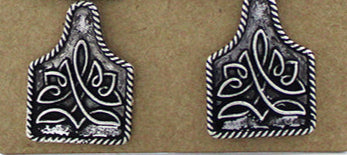 Cow Tag Boot Stitch Post Earring