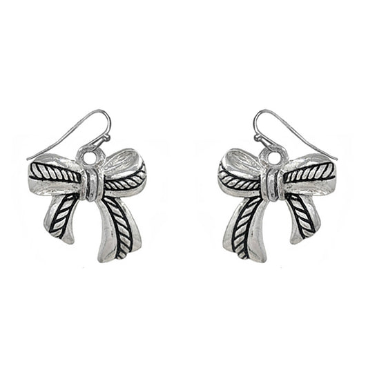 Rope Textured Bow Earring