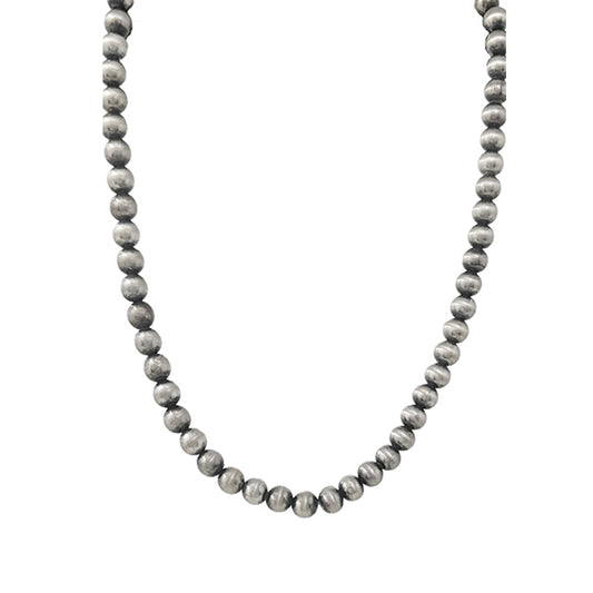 18" Pewter Pearl Single Strand Necklace
