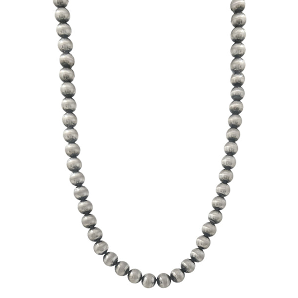 24" Pewter Pearl Single Strand Necklace
