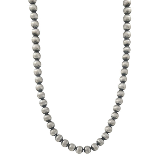 24" Pewter Pearl Single Strand Necklace