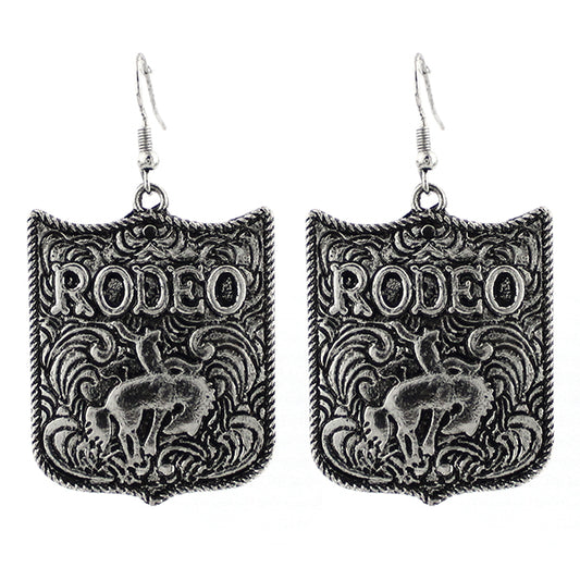 Rodeo Badge Dangle Earrings