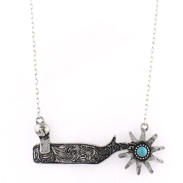 Western Spur & Turquoise Necklace