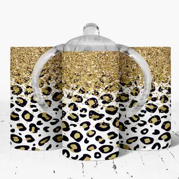 Gold & White Leopard Sippy Cup