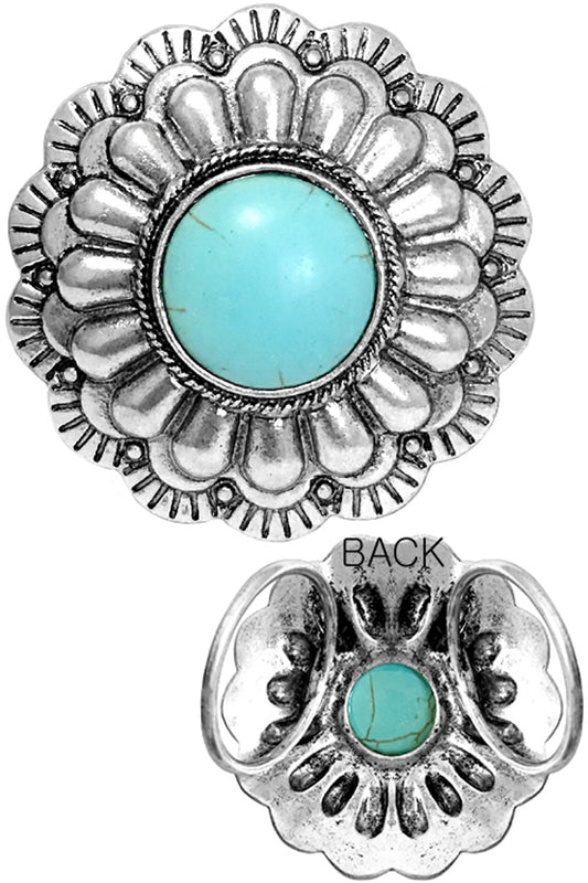 Concho Flower Style Scarf Ring