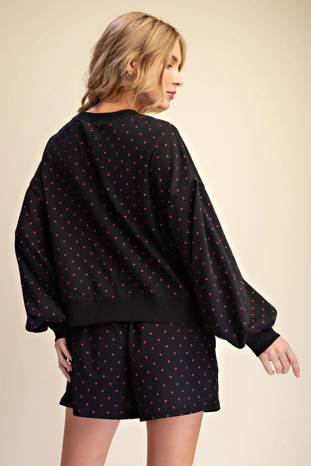 Black & Red Polka Dot Top & Short Set