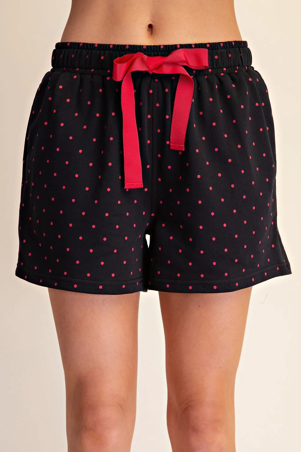 Black & Red Polka Dot Top & Short Set