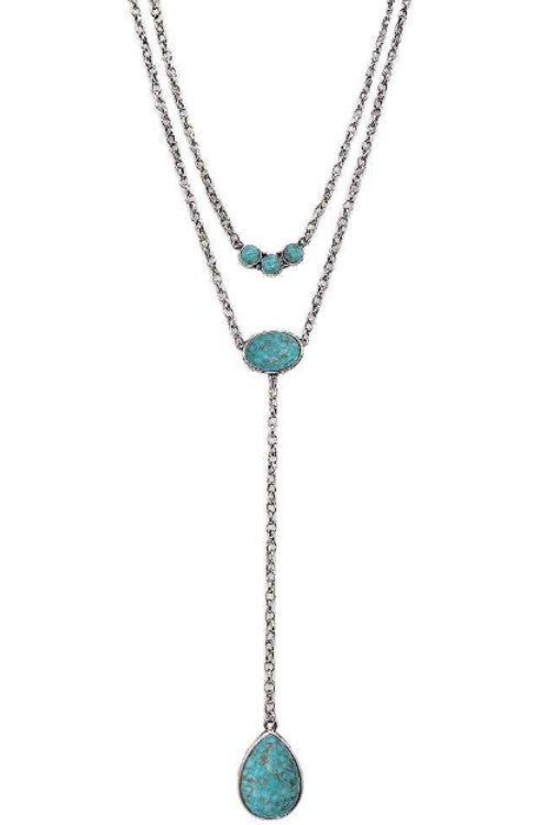 Layered Muti Shaped Turquoise Necklace