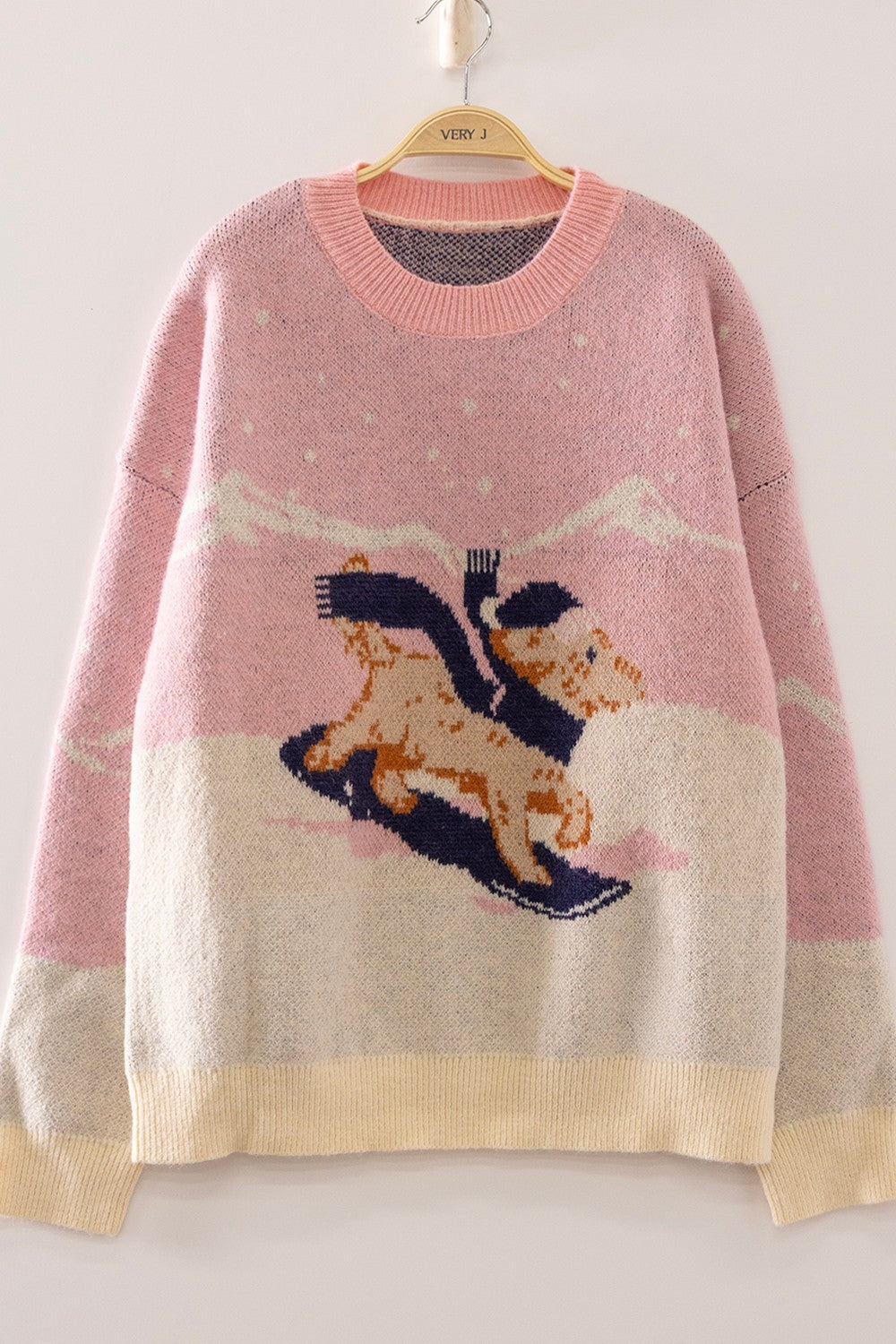 Snowy Puppy Pink Sweater