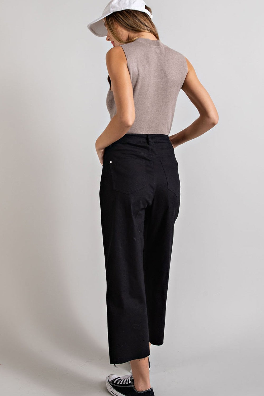 Black Straight Leg Pants with Pockets