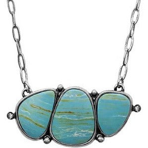 Organic Turquoise Agate Stone Necklace