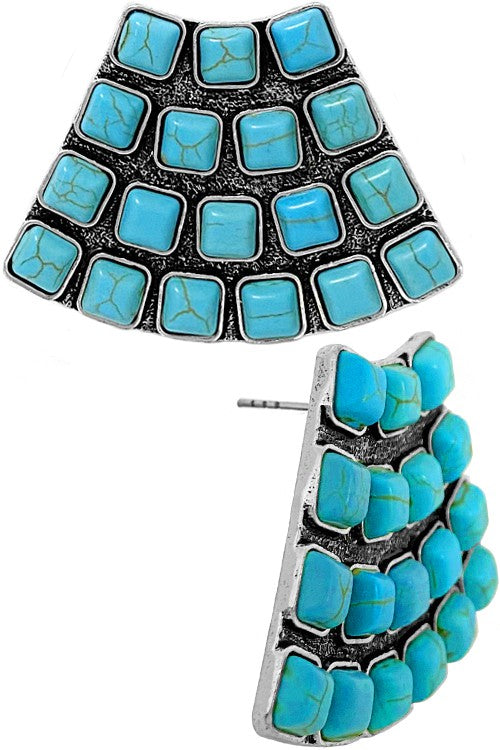 Rhombus Turquoise Earrings