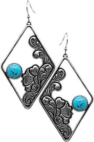 Paisley Cutout Diamond Gem Earring