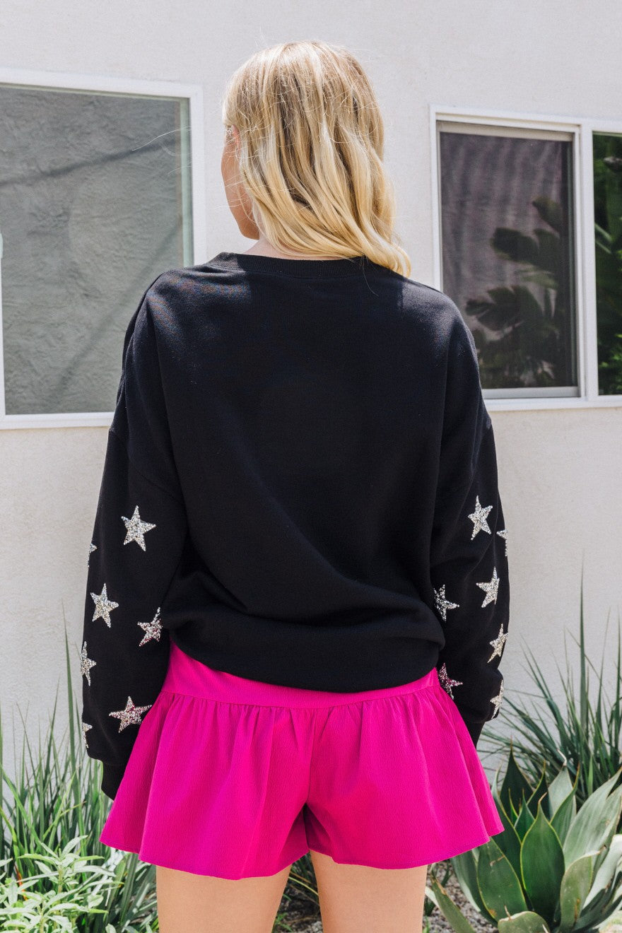 Black Star Patch Oversized Sweater