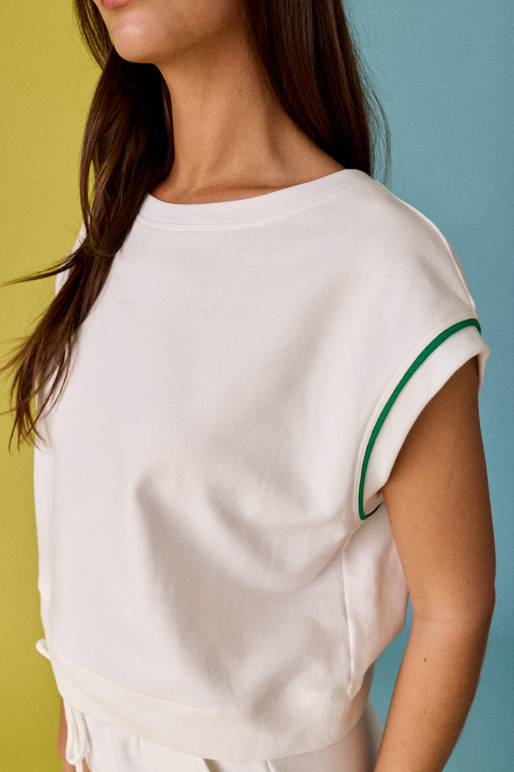 Contrast Trim Short Sleeve Top and Short Set