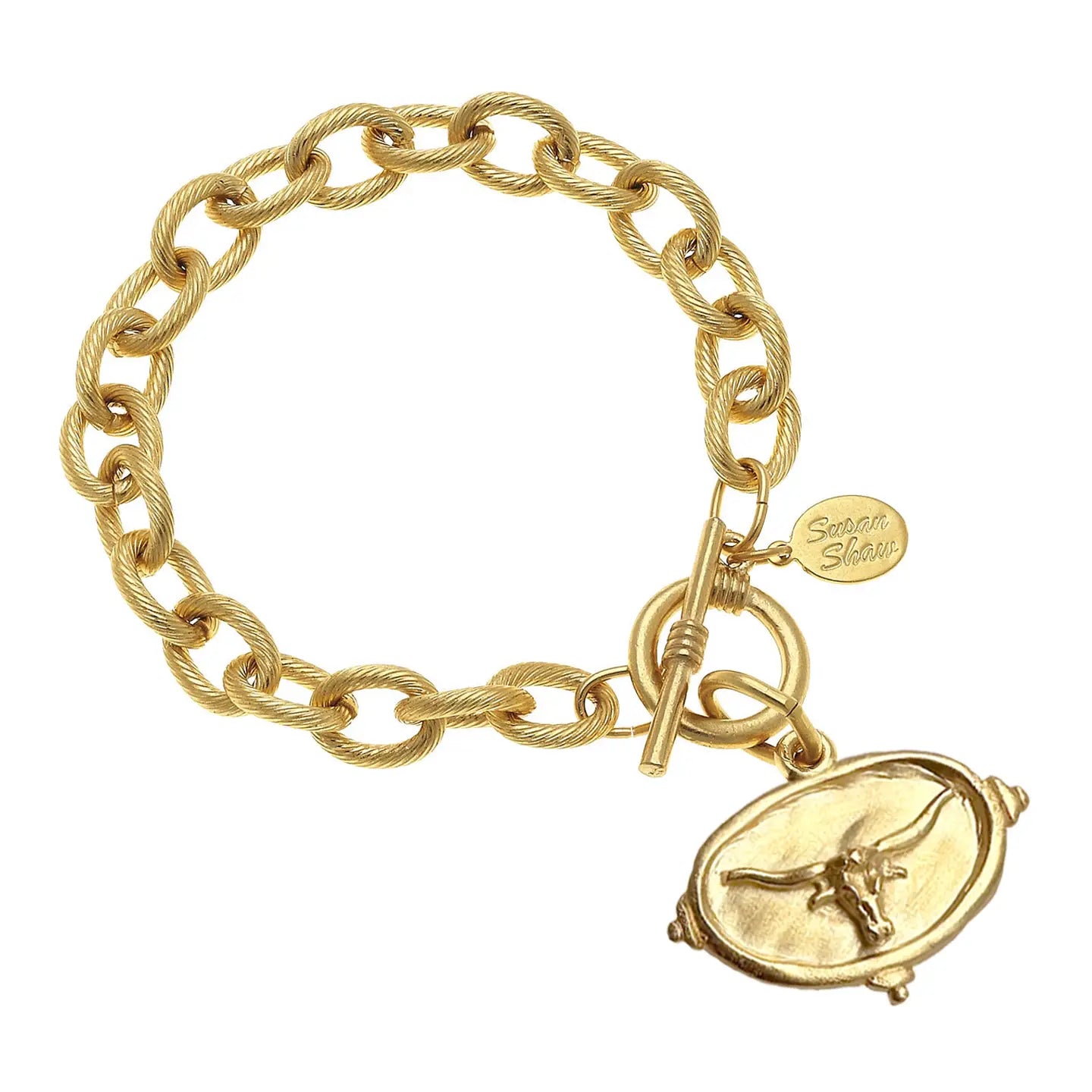 Susan Shaw Gold Longhorn Intaglio Bracelet
