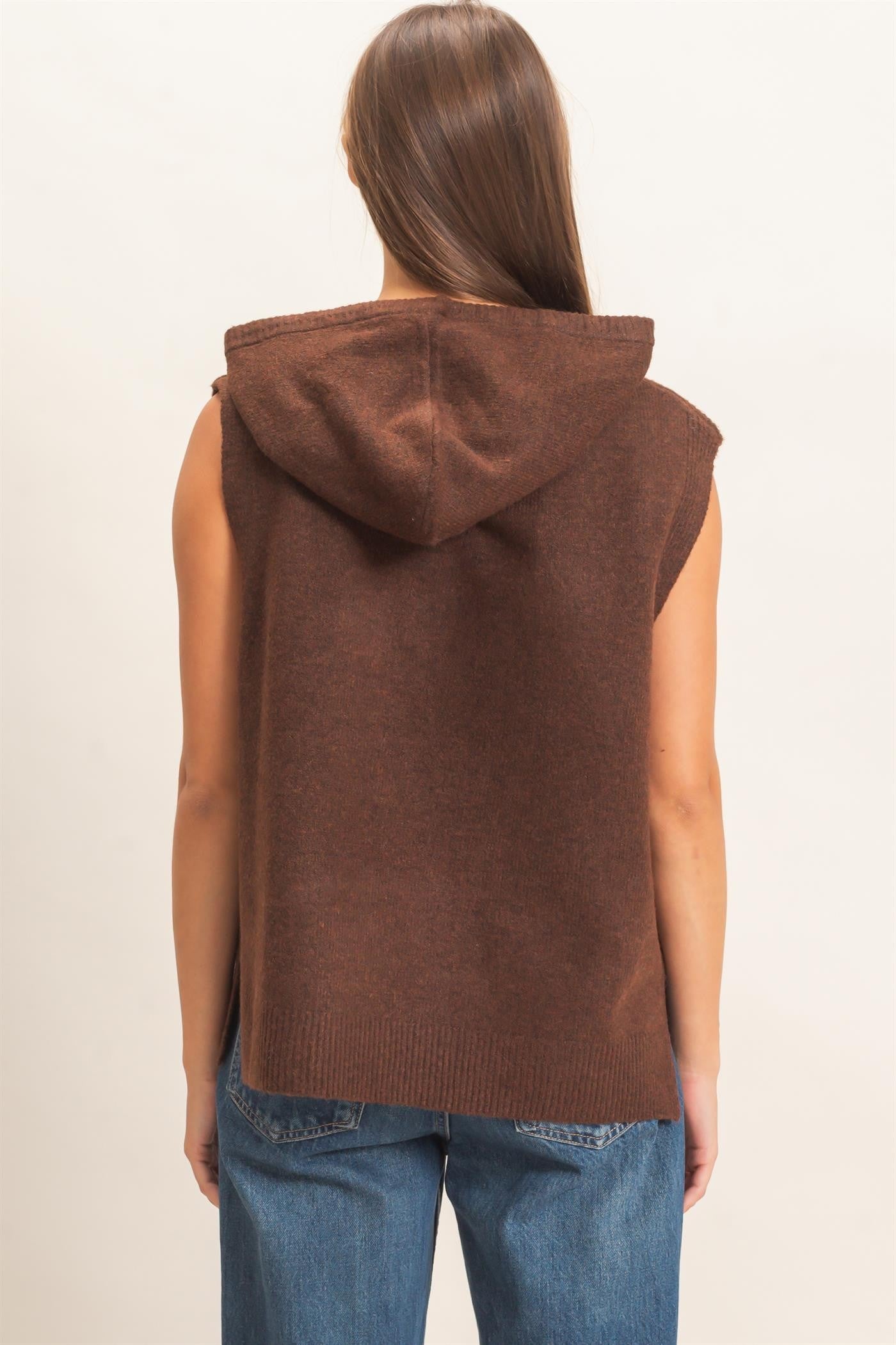 Sleeveless Hoodie Sweater
