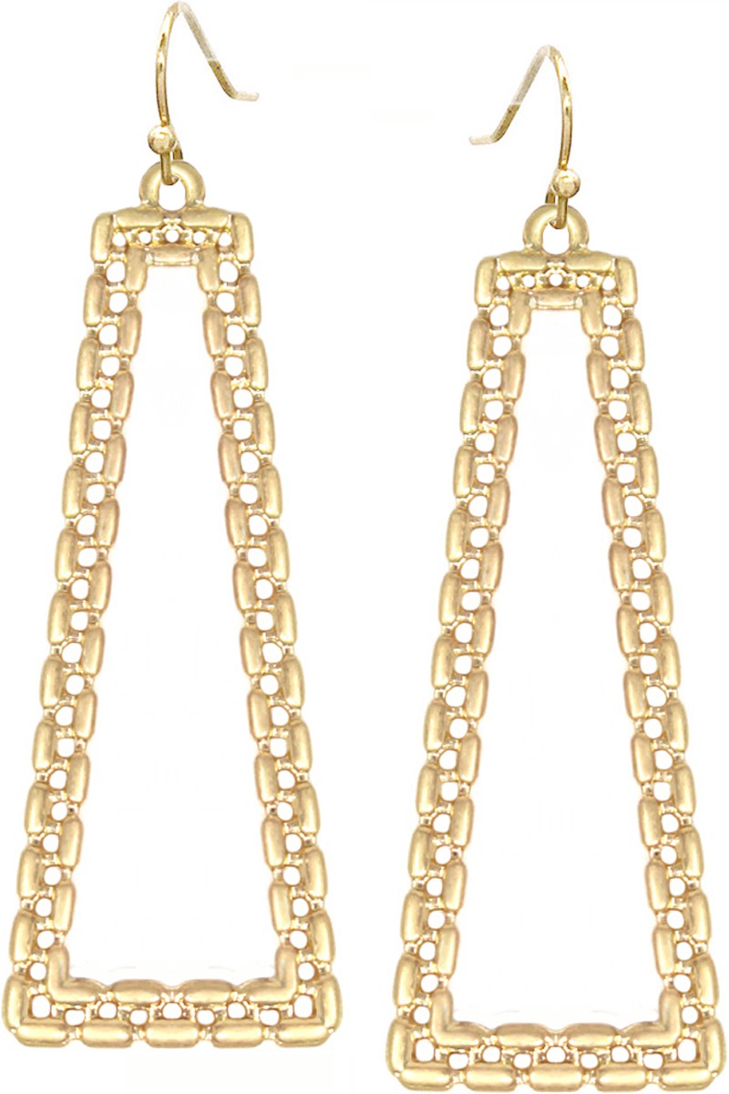 Gold Trapezoid Chain Dangle Earring