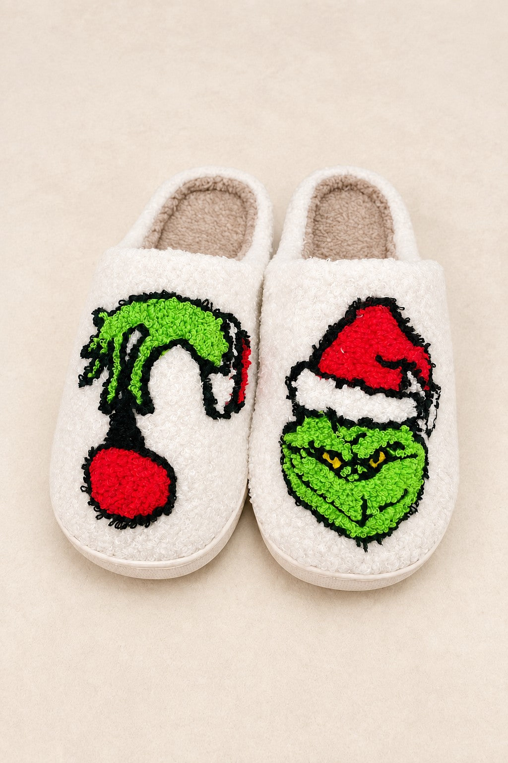 Grinch Sherpa Slip On Slippers