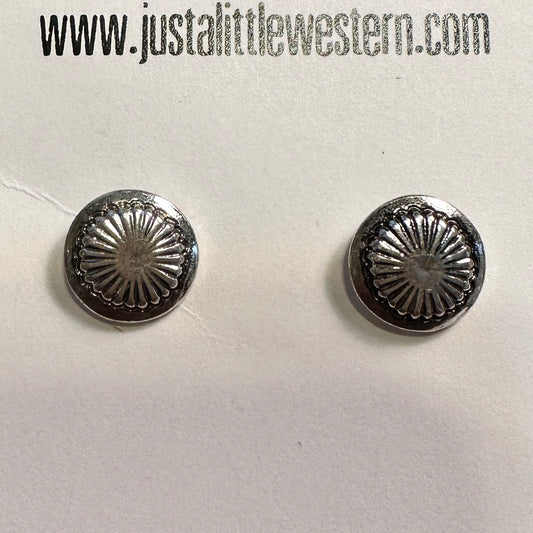 Small Simple Concho Stud Earrings