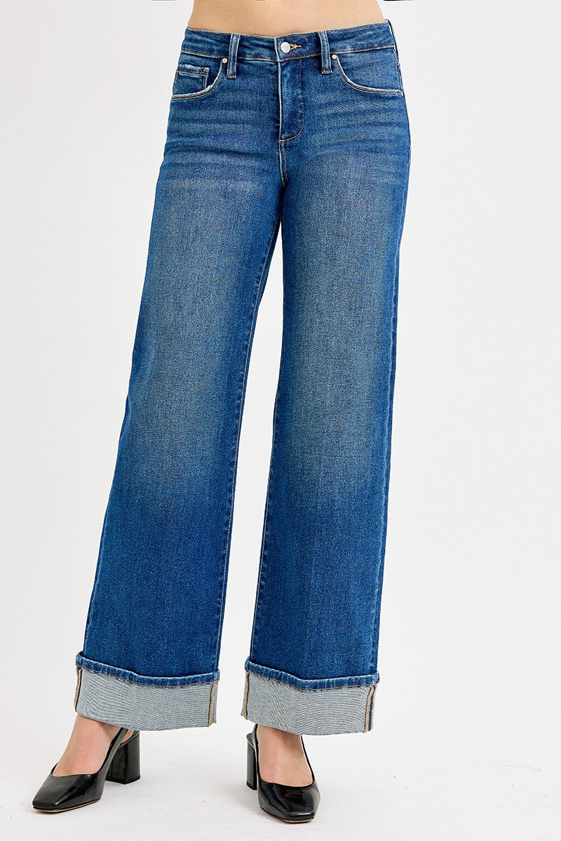 Risen TC Mid Rise Wide Cuffed Jean