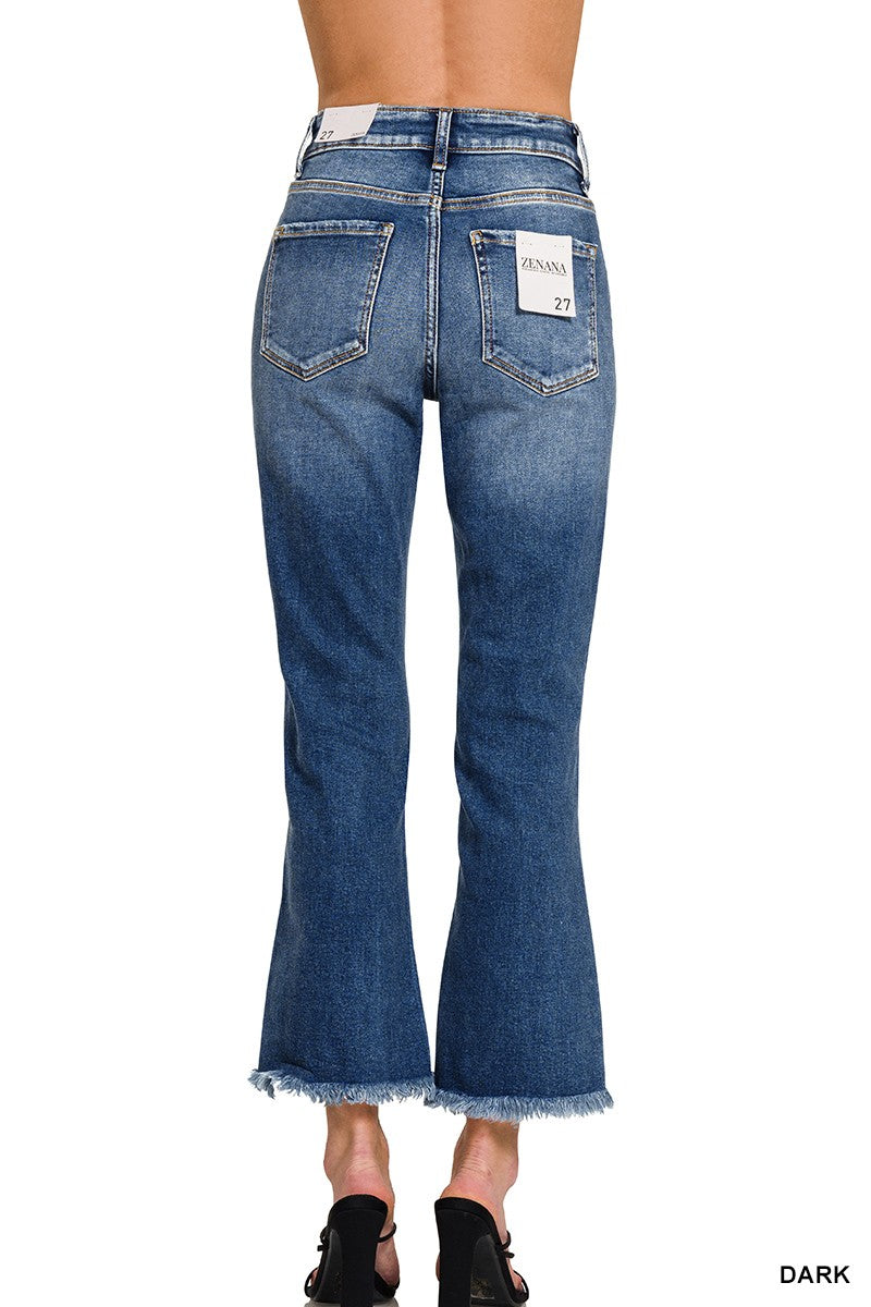 Distressed Knee & Hem Denim Jeans