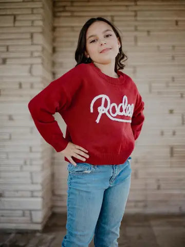 Toddler Chenille Rodeo Red Sweater