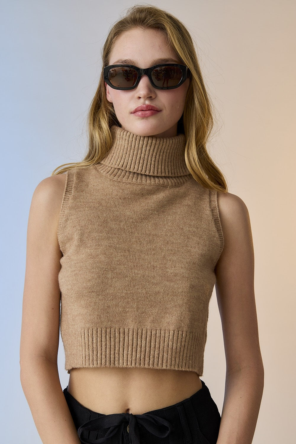 Alice Turtle Neck Knit Top- Mocha