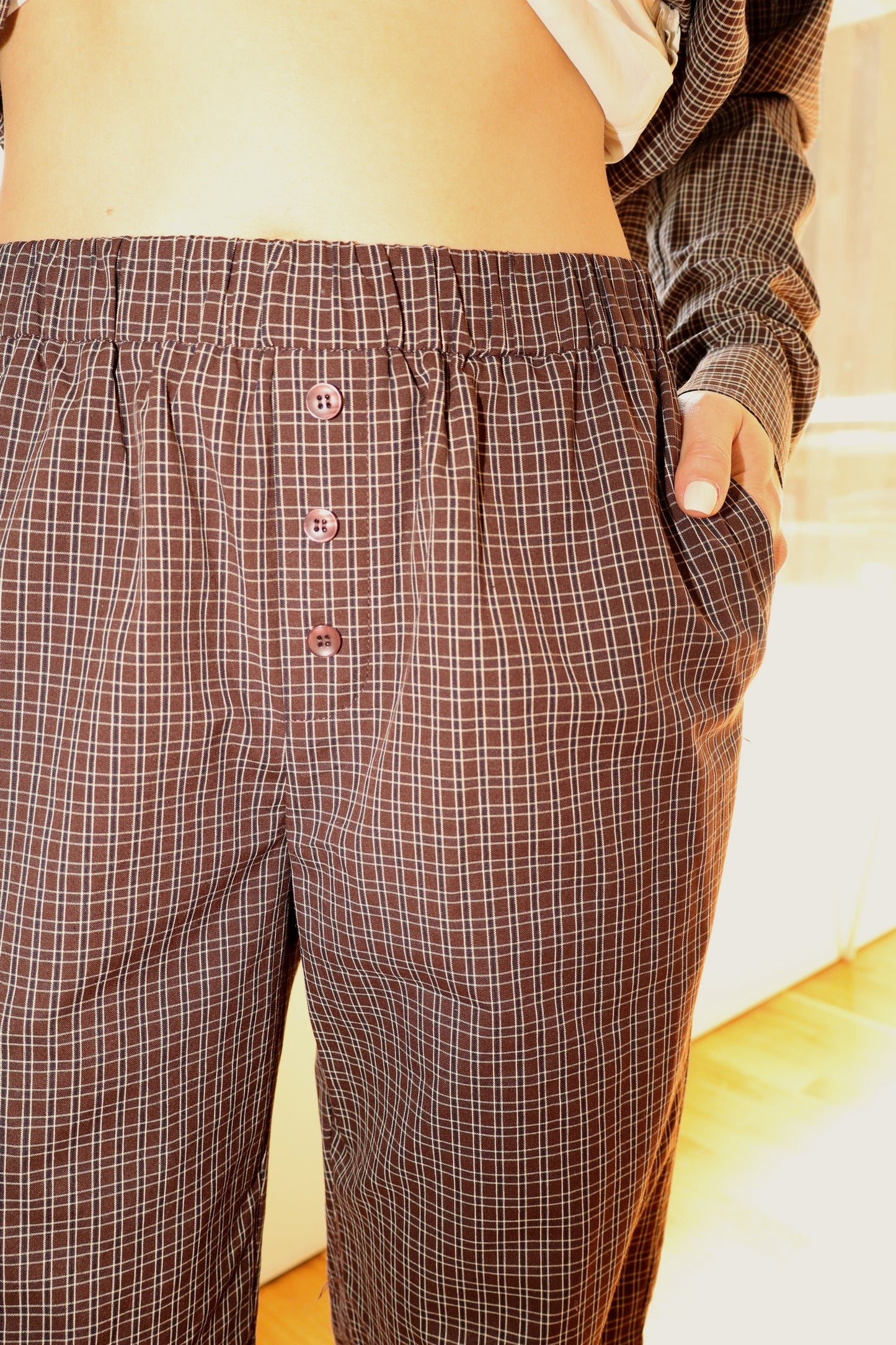 Brown Plaid PJ Pants