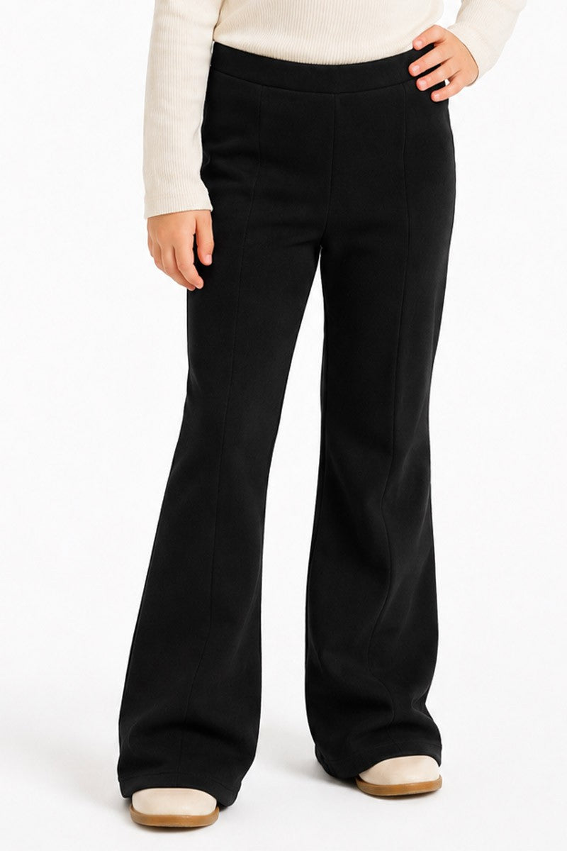 Toddler Black Suede Flare Pants