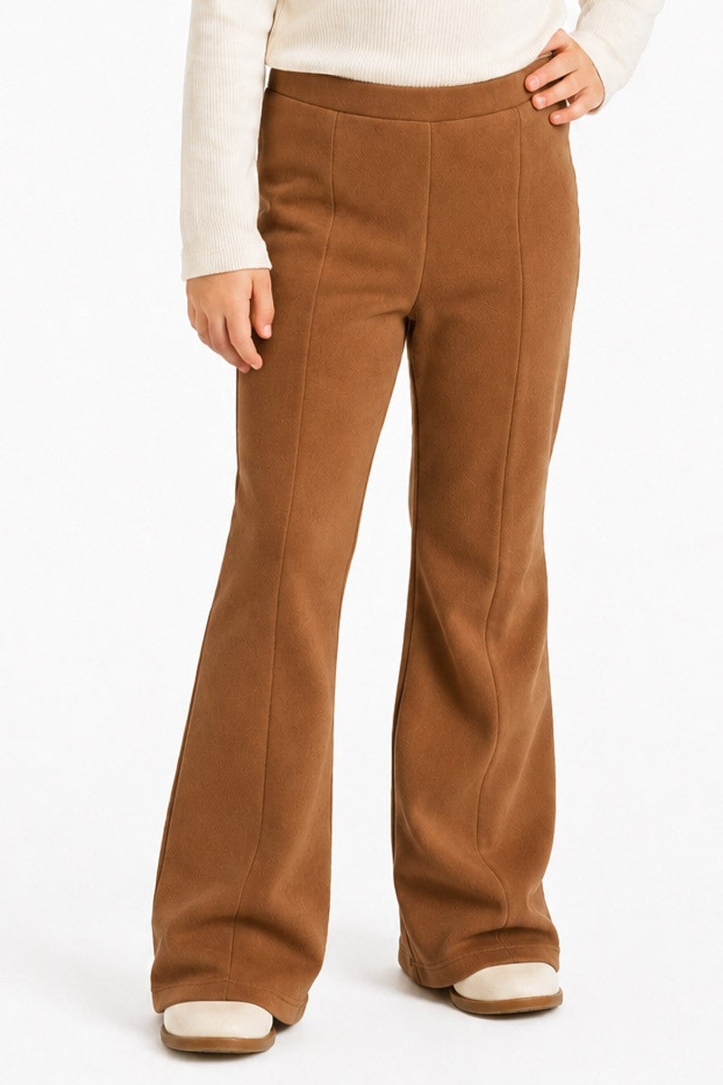 Toddler Carmel Suede Flare Pants