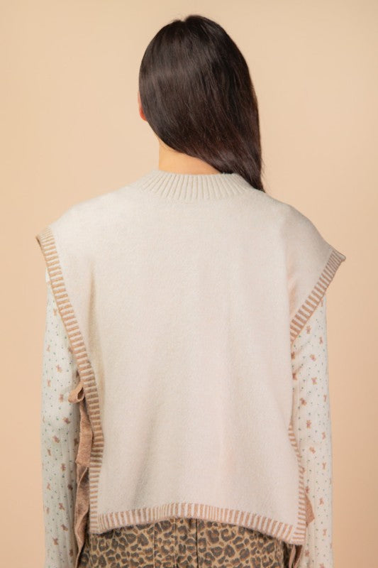 Side Tie Knit Sweater Vest