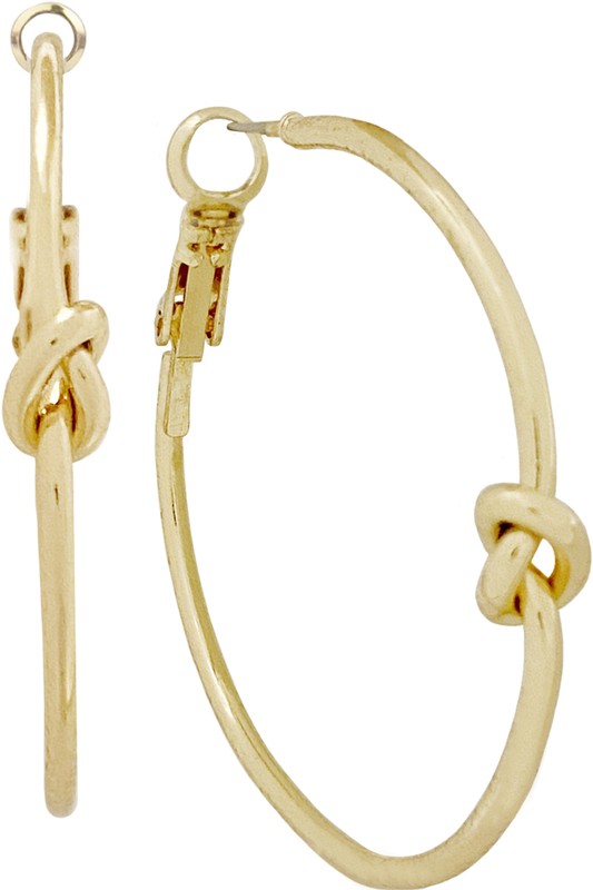 Gold Love Knot Hoop Earring