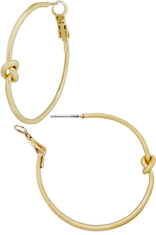 Gold Love Knot Hoop Earring