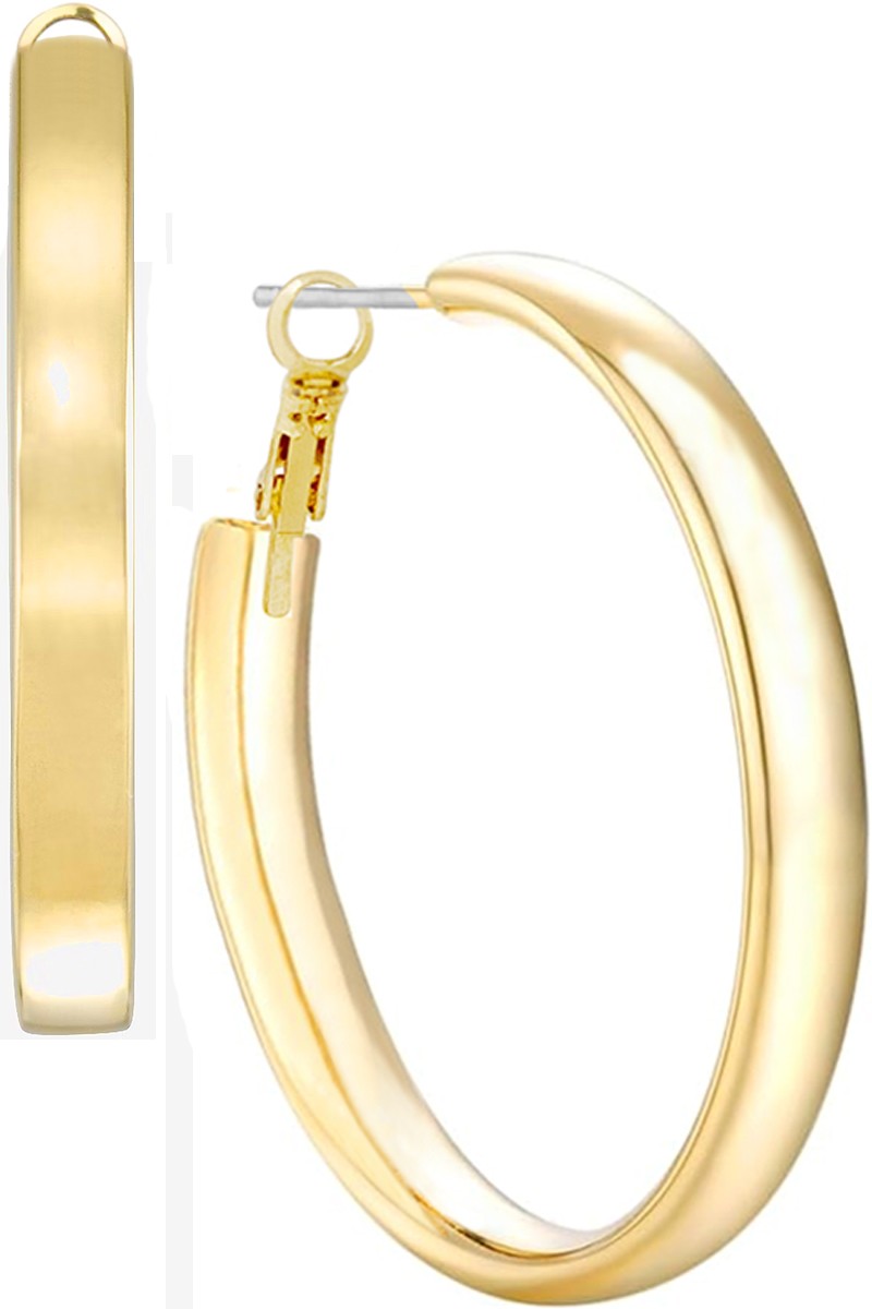 Gold Flat Hoop Earring