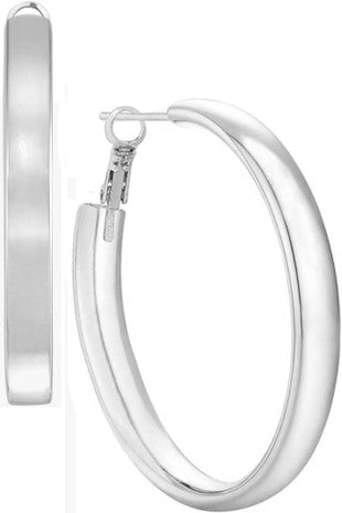 Silver Flat Hoop Earring