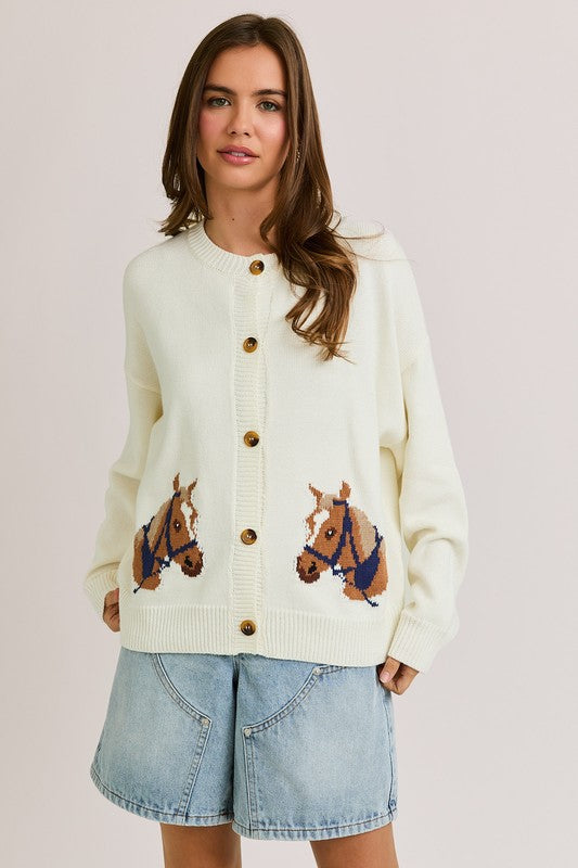 Horse Long Sleeve Cardigan