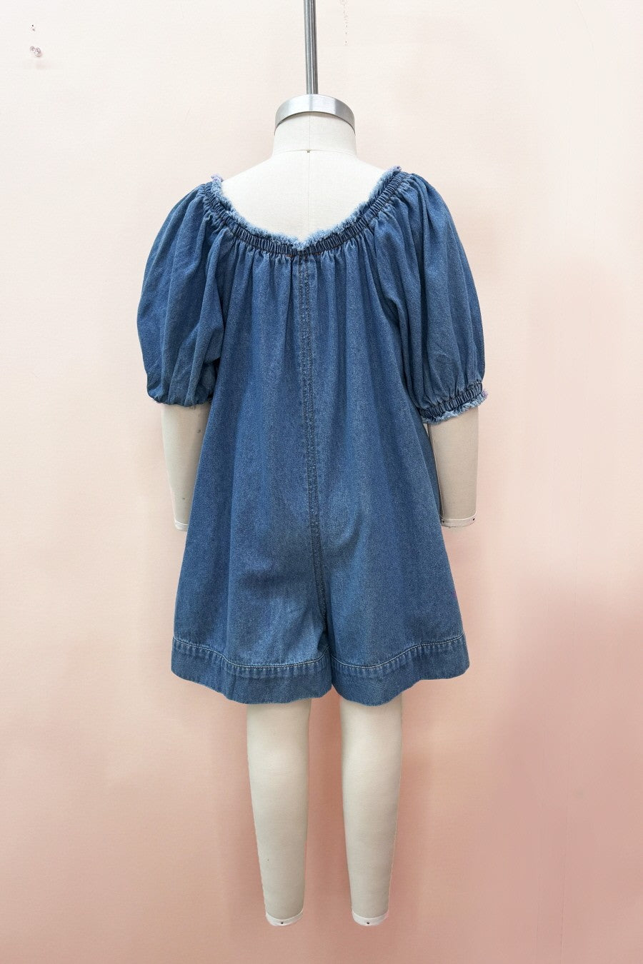 Girls Washed Denim Romper