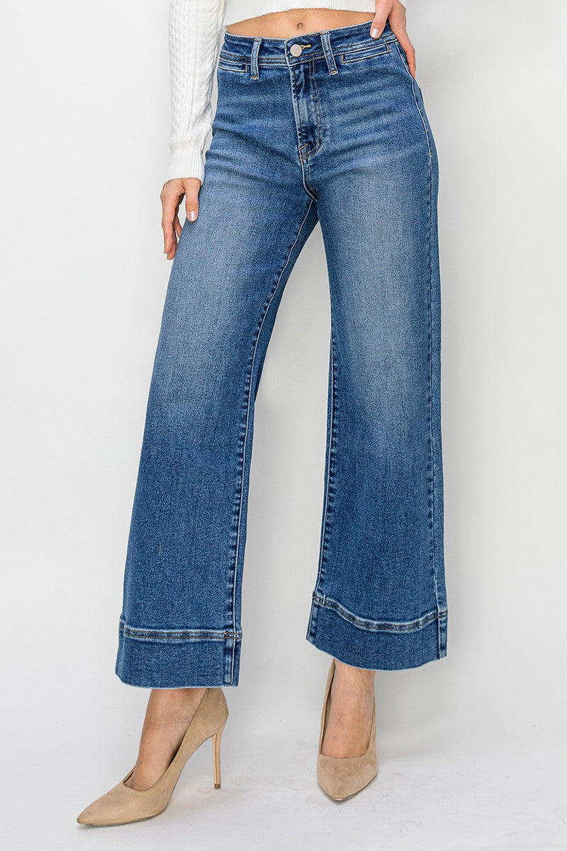 Risen High Rise Crop Wide Jean- Medium